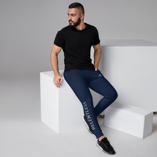 Relentless Navy Joggers Text