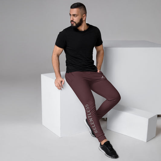 Relentless Burgundy Joggers Text